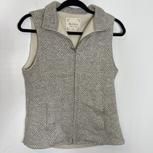 Altar'd State Grey Mix Fleece Lined Chevron Herringbone Zip Front Vest Size XS